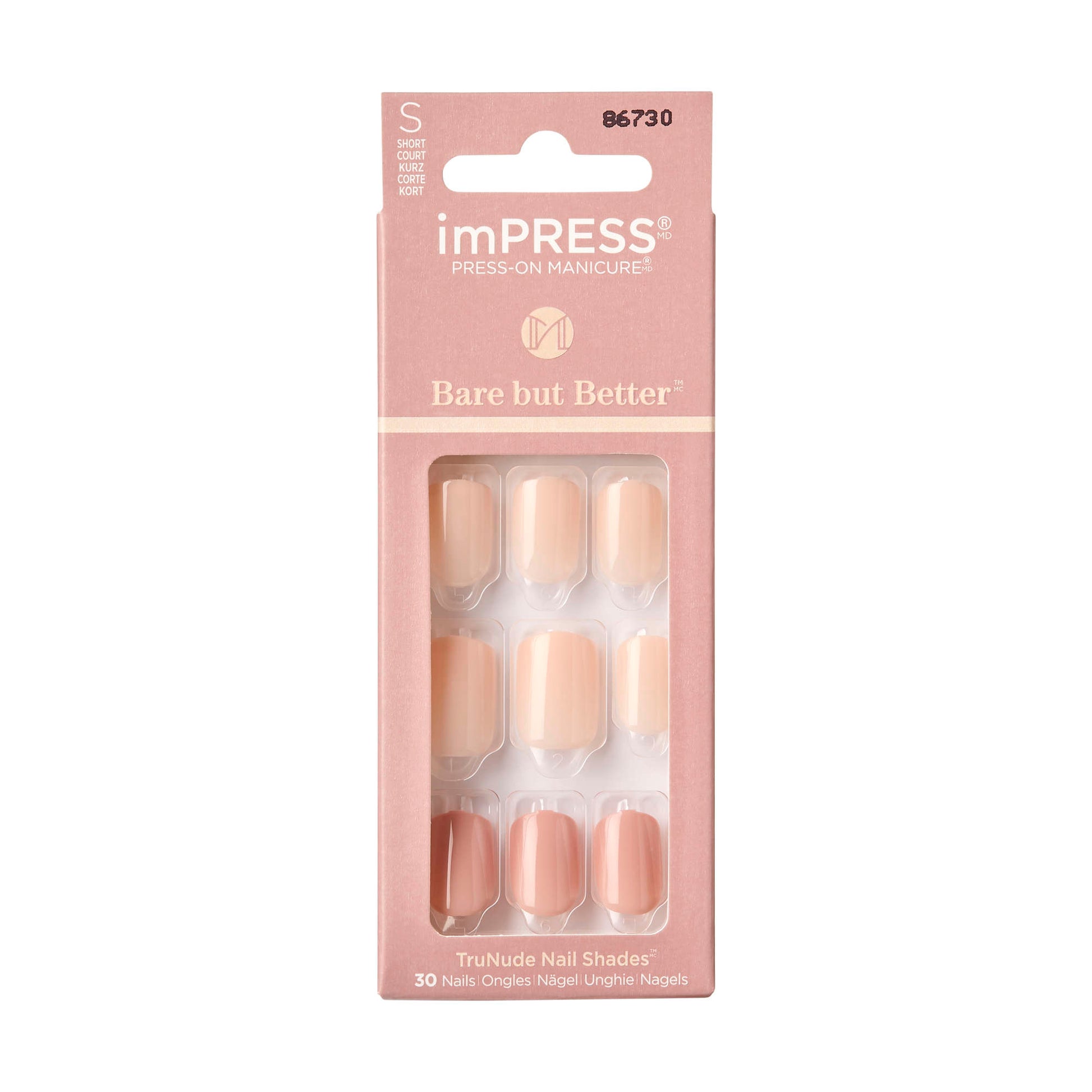 Kiss Bare But Better Press-On Manicure - Simple Pleasure Multi
