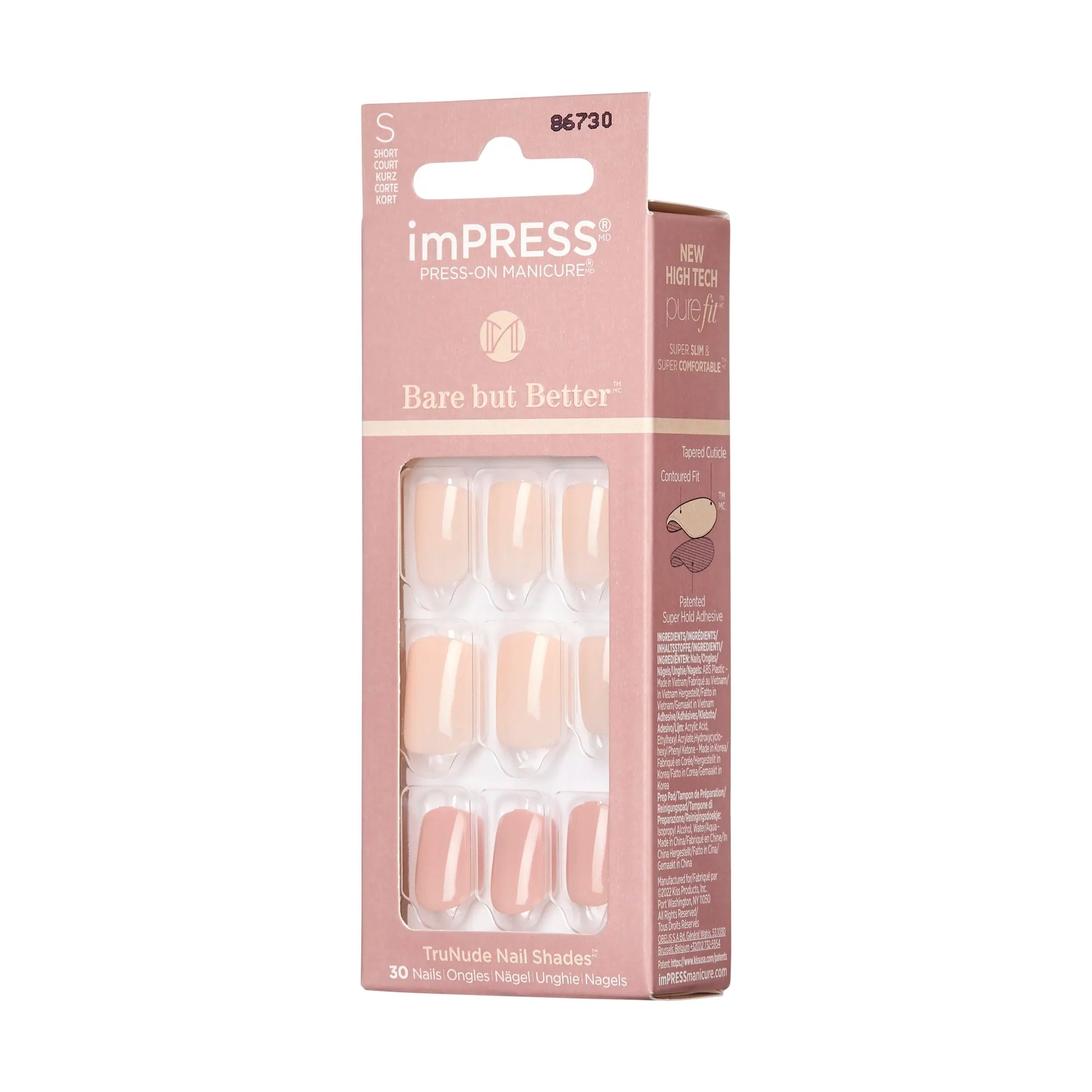 Kiss Bare But Better Press-On Manicure - Simple Pleasure Multi