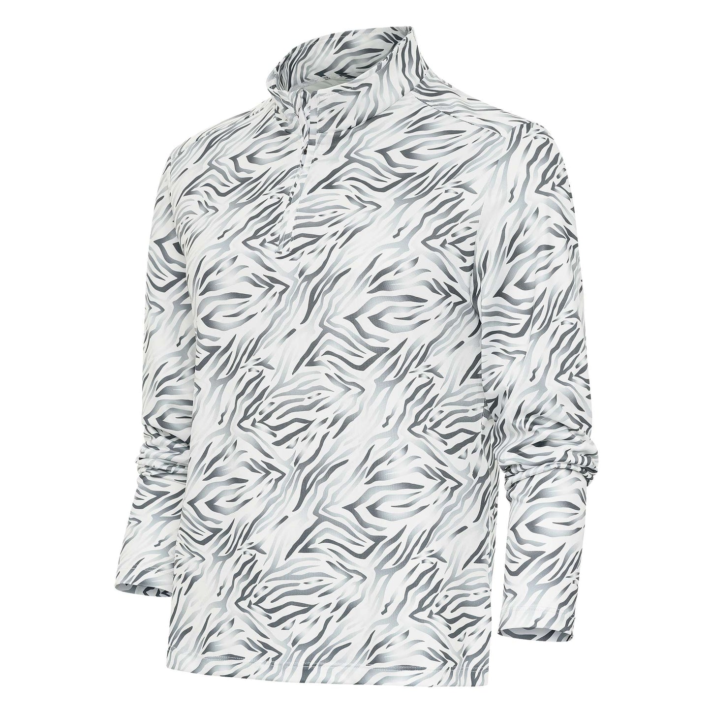 Antigua Wiki Long Sleeve 1/4 Zip Mock Rock/Optic White Multi