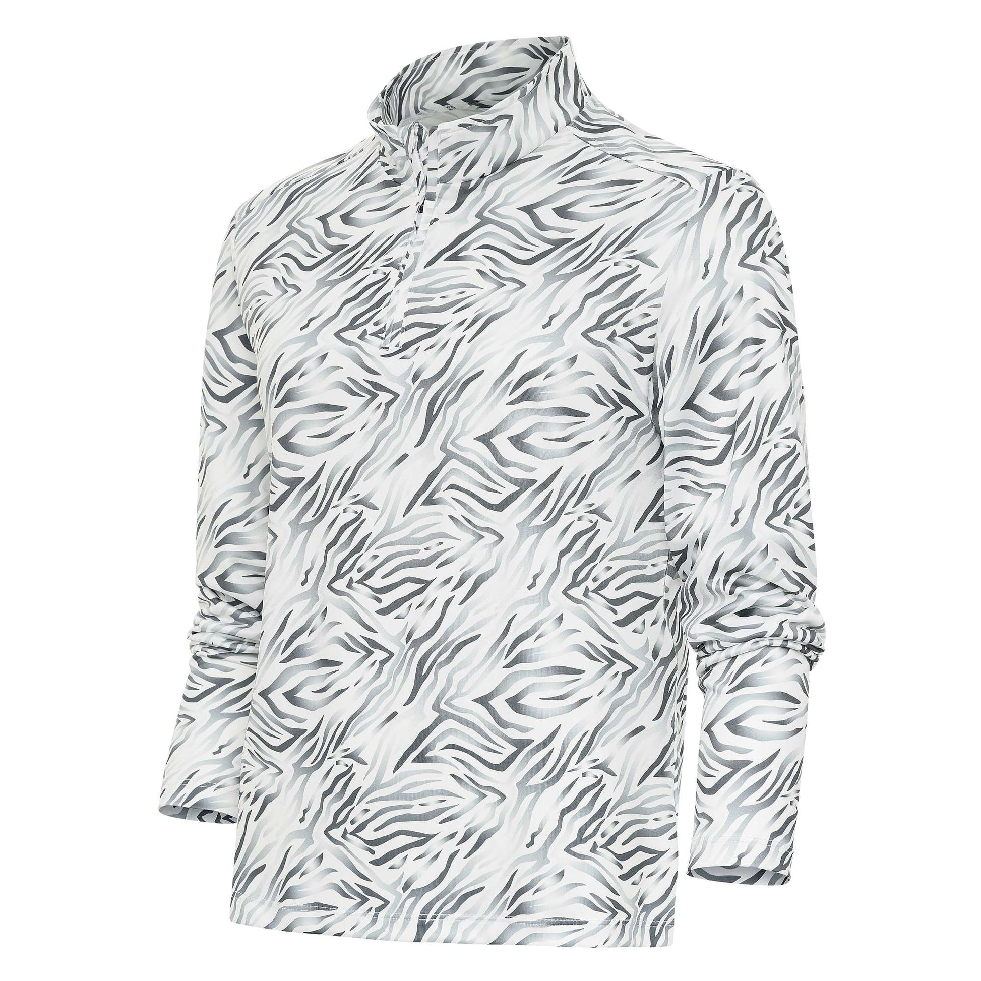 Antigua Wiki Long Sleeve 1/4 Zip Mock Rock/Optic White Multi