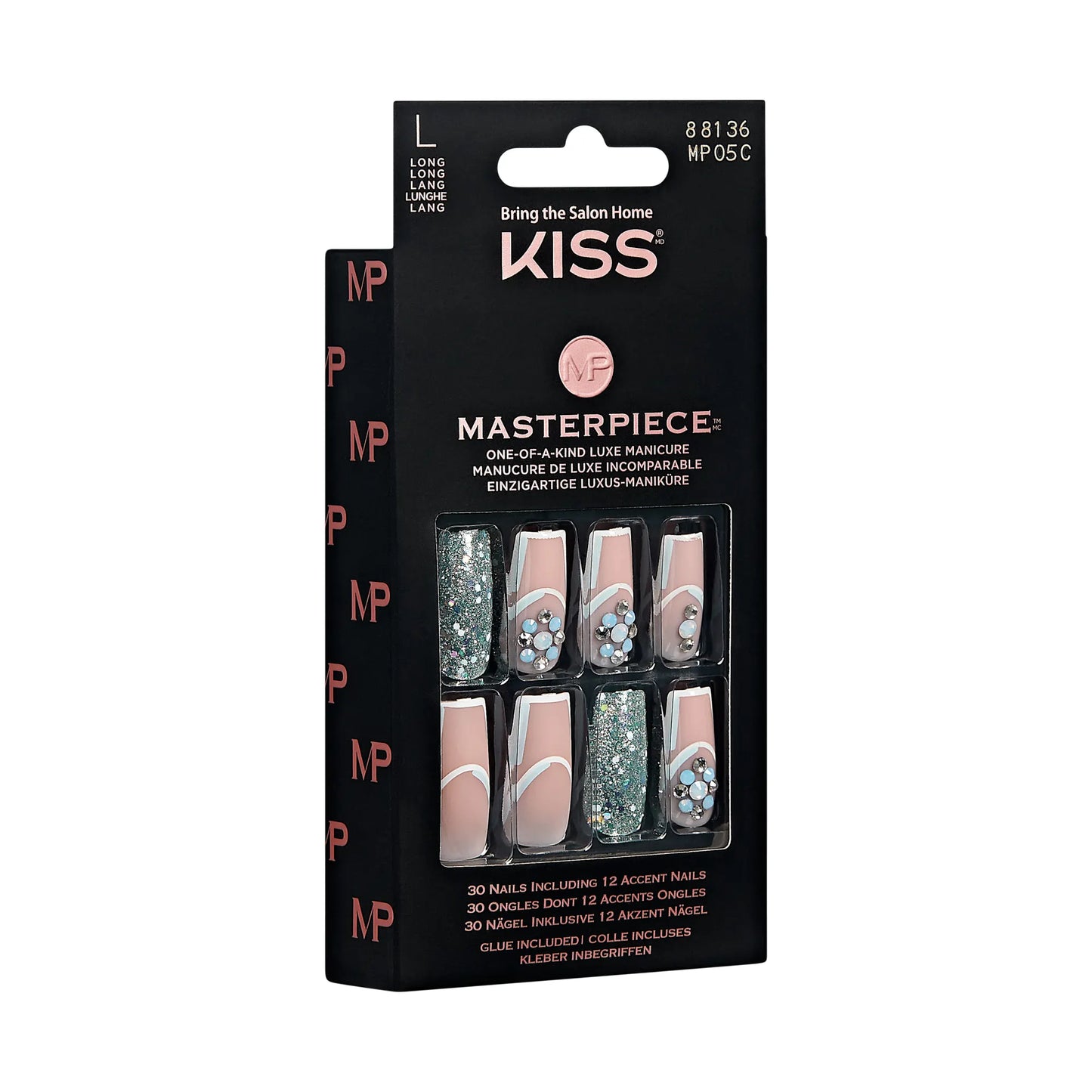 Kiss Masterpiece Nails- Champagne Toast Decorated Nails