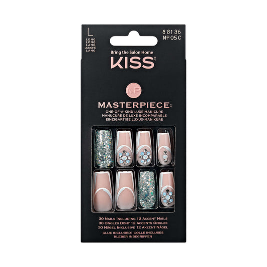 Kiss Masterpiece Nails- Champagne Toast Decorated Nails