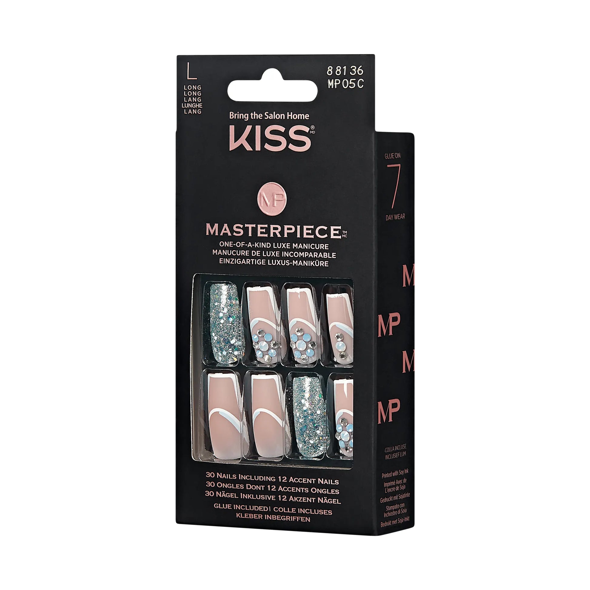 Kiss Masterpiece Nails- Champagne Toast Decorated Nails