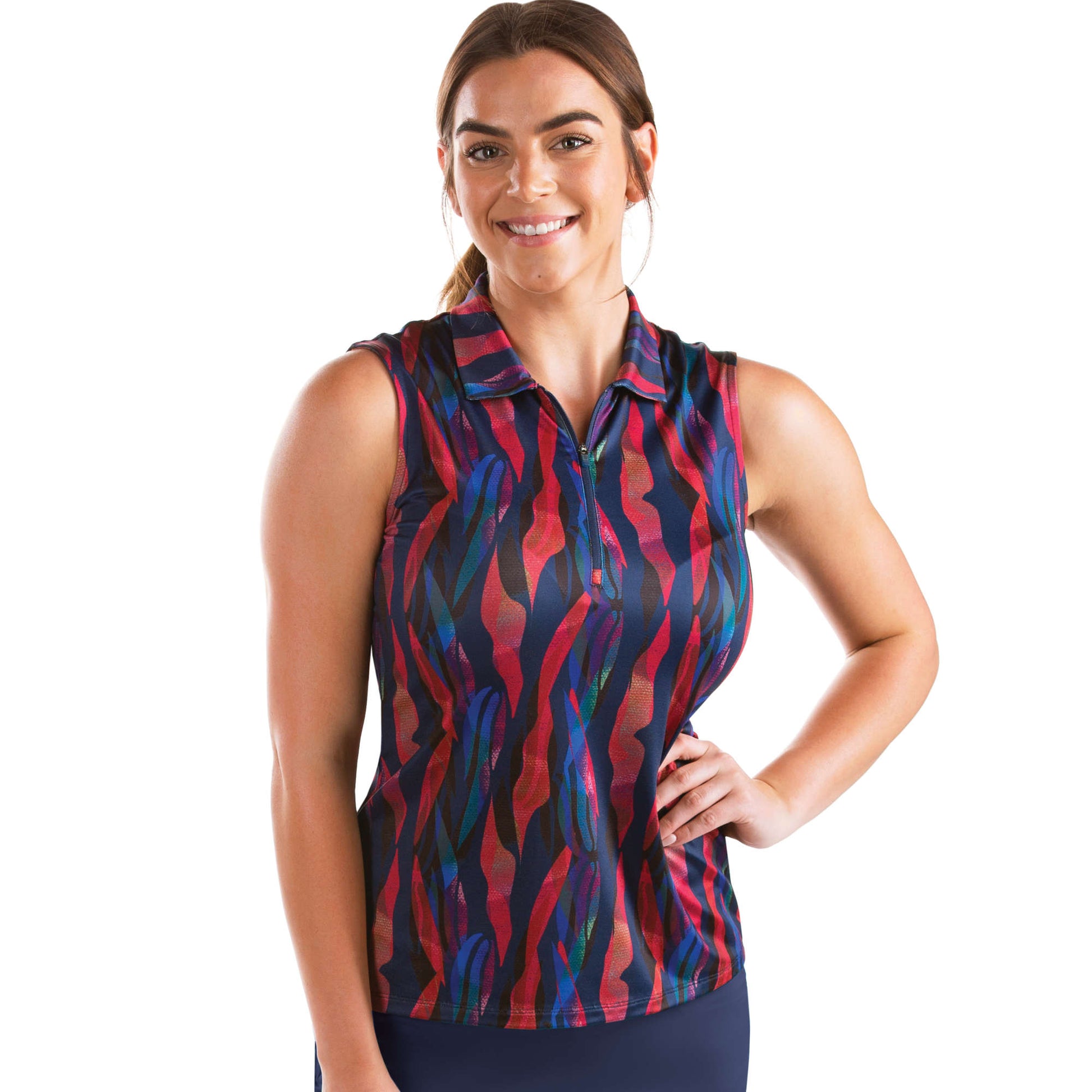 Antigua Cheerful Sleevless  Polo Moody Multi