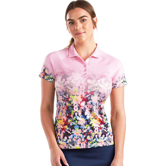 Antigua Eagle Short Sleeve Polo Desert Pink Multi