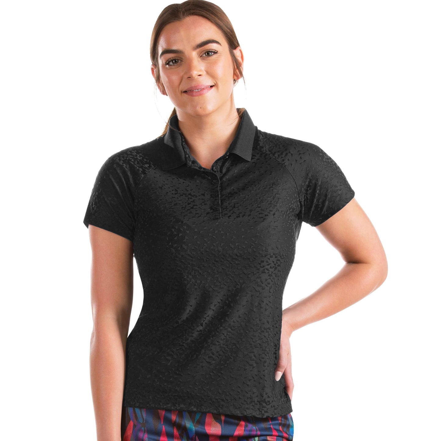 Antigua Marvelous Short Sleeve Polo Black