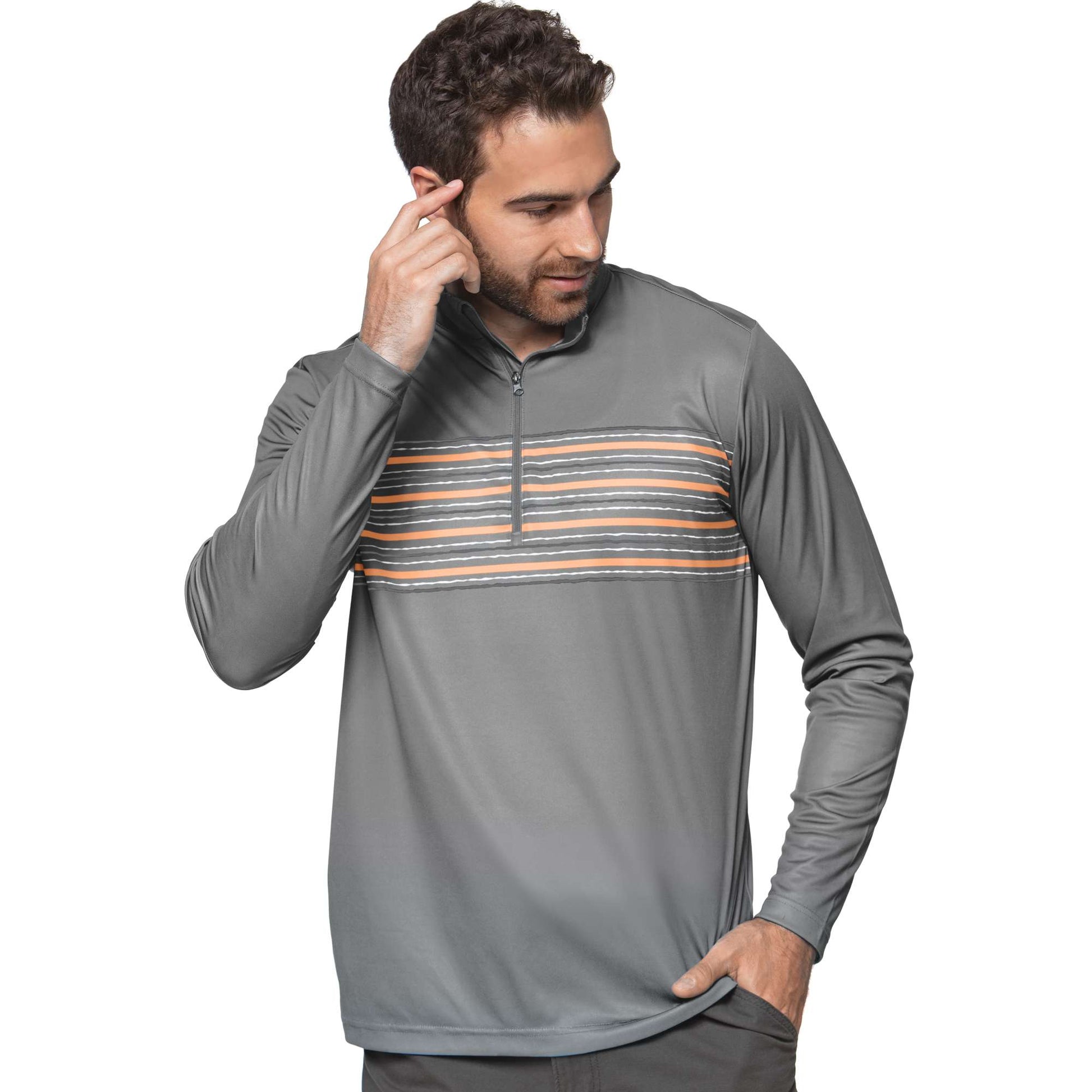 Antigua Impact 1/4 Zip Pullover Steel Multi