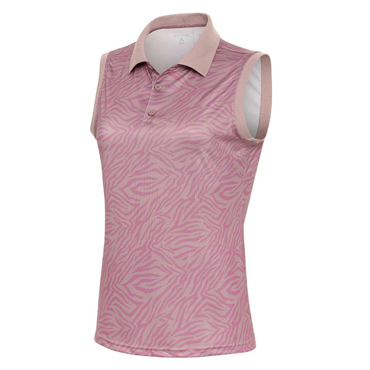 Antigua Approach Sleeveless Polo Mauve/Bubblegum