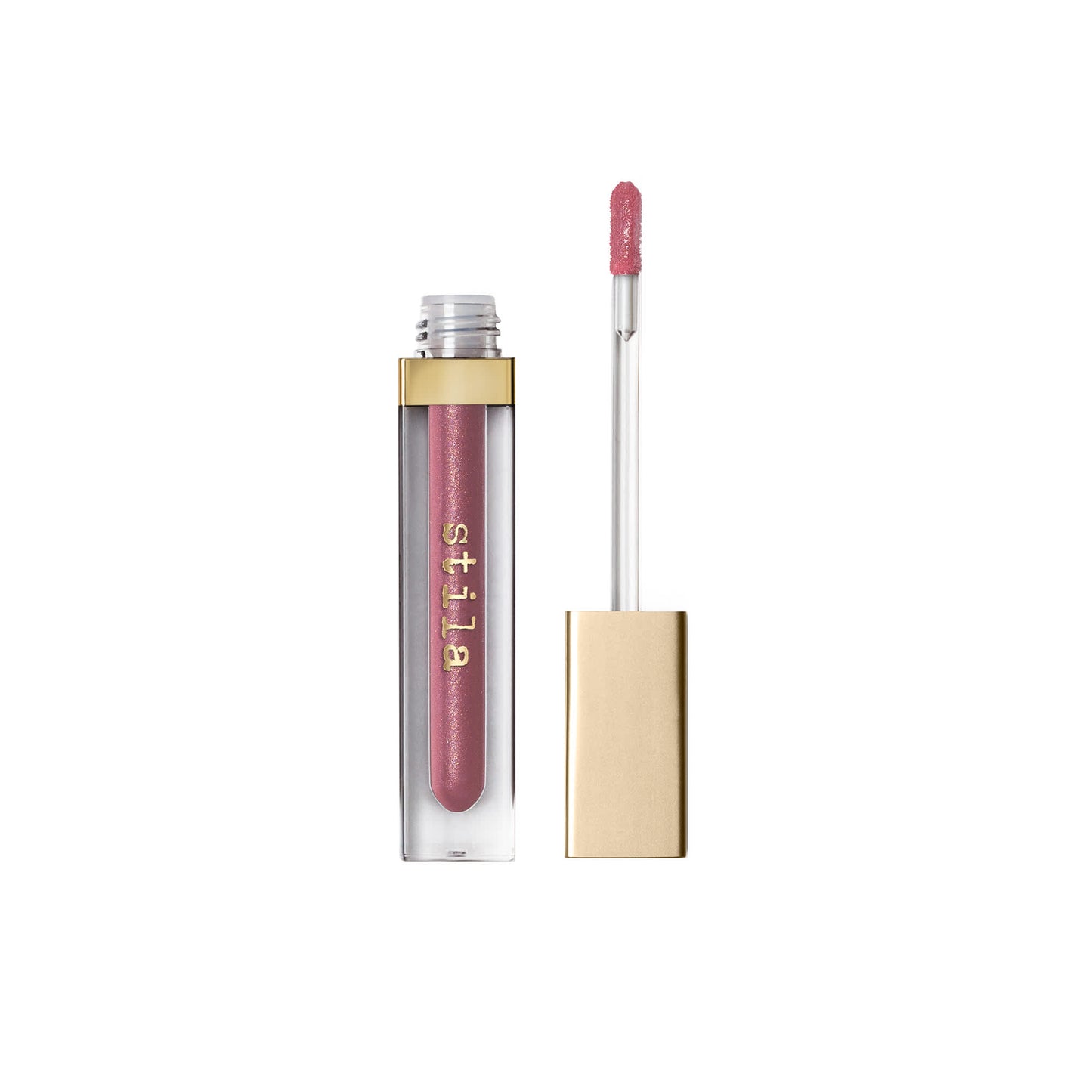 Stila Beauty Boss Lip Gloss Pink Rose With Subtle Gold Shimmer.