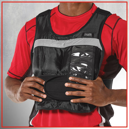 Goodlife 20Lb Adjustable Weighted Vest Black