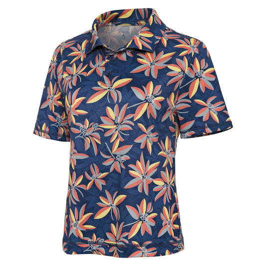 Antigua Feature Short Sleeve Polo Slate Blue/Banana Multi