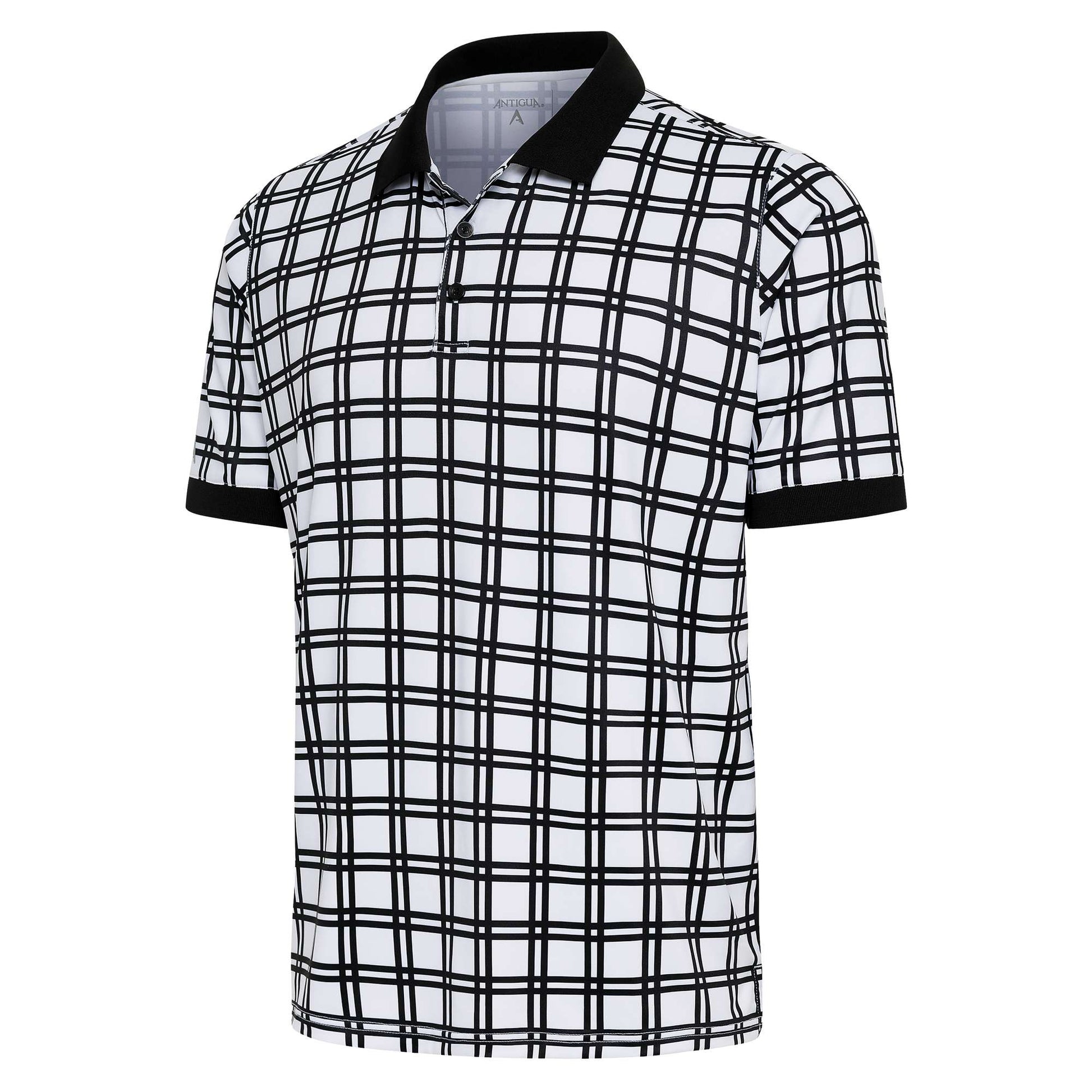 Antigua Bluegrass Short Sleeve Polo Black/Optic White