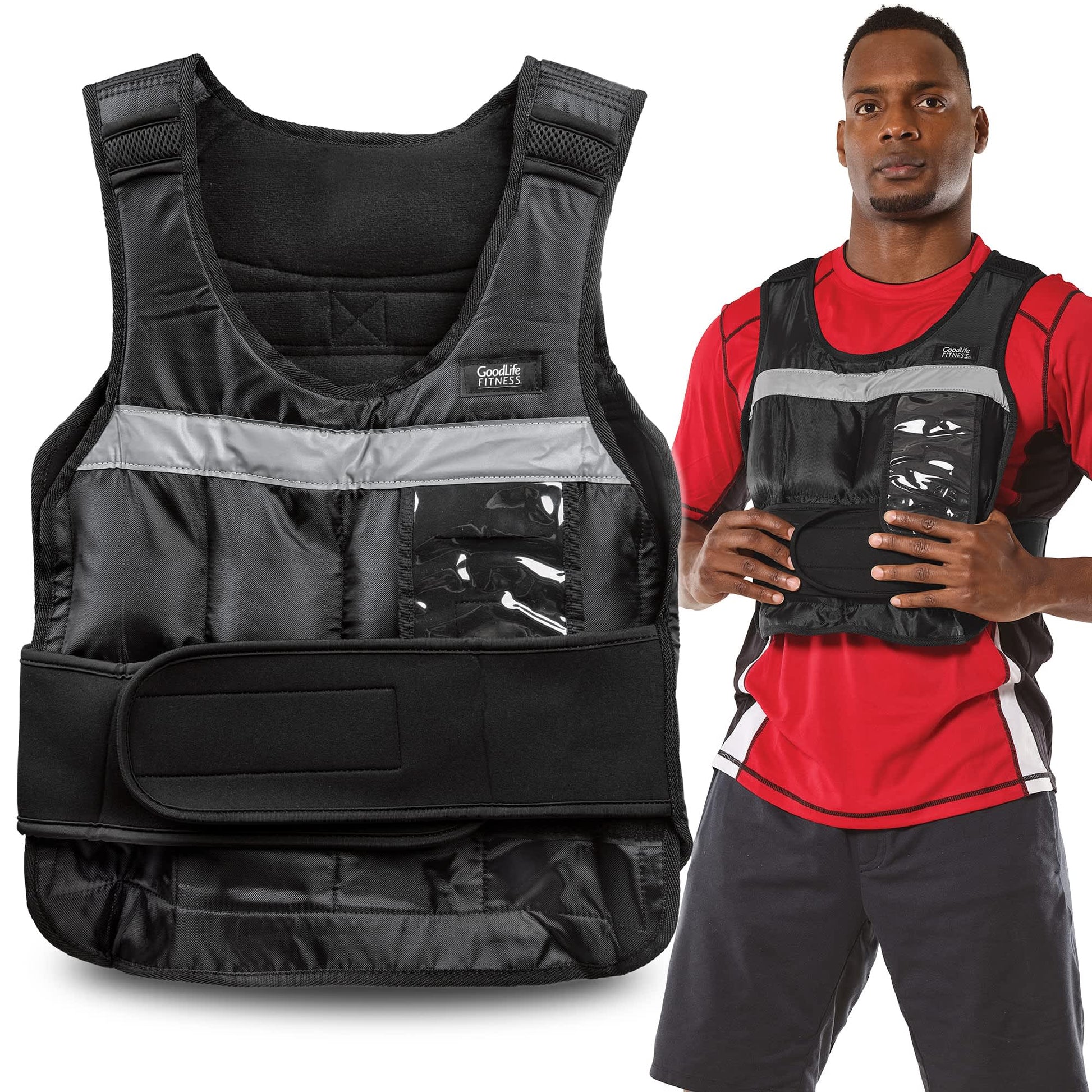 Goodlife 20Lb Adjustable Weighted Vest Black