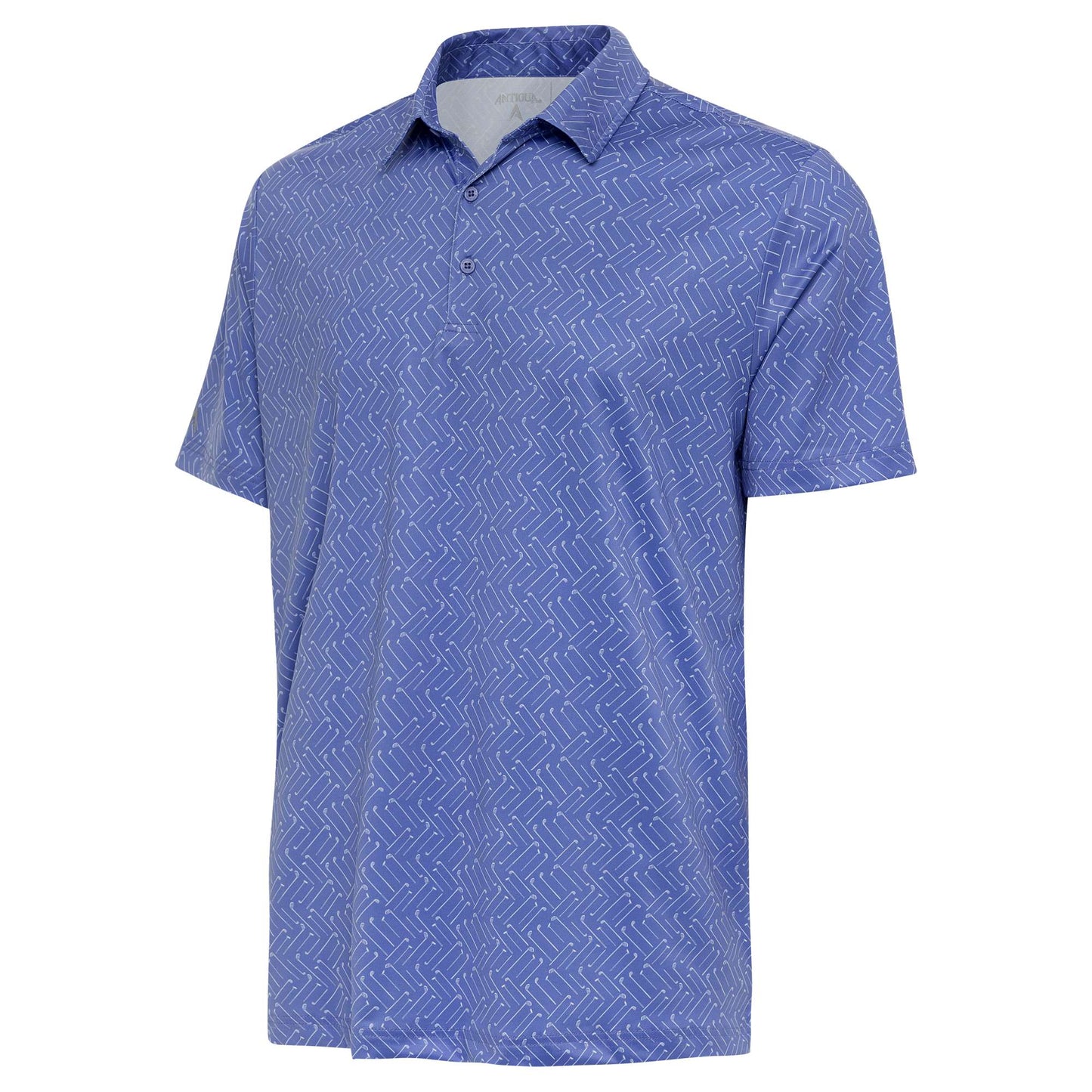 Antigua Clubs Short Sleeve Polo Periwinkle/Optic White