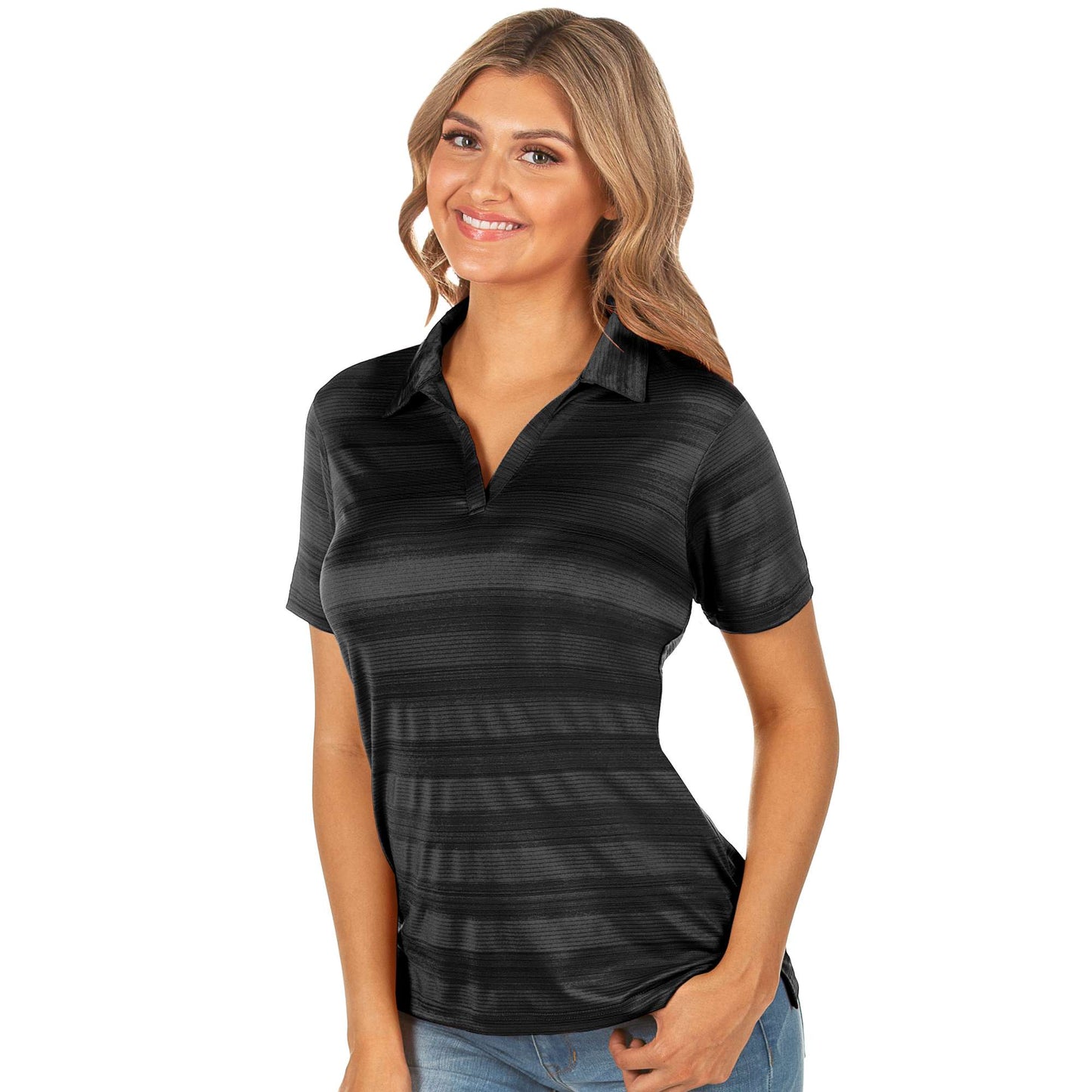 Antigua Compass Short Sleeve Polo Black Multi