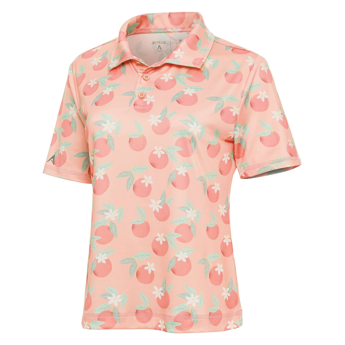 Antigua Feature Short Sleeve Polo Pale Peach/Desert Sun Multi