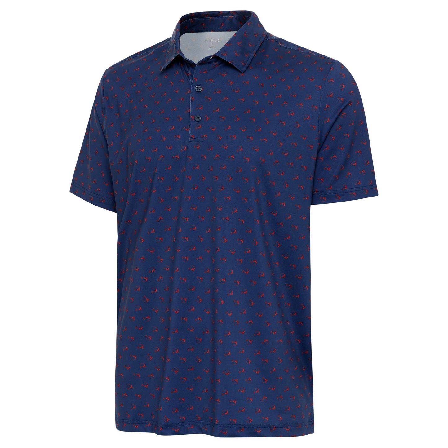 Antigua Carts Short Sleeve Polo Nautical Navy/Hibiscus