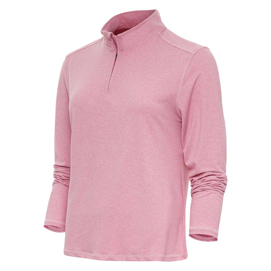 Antigua Confront Long Sleeve 1/4 Zip Mock Bubblegum Heather