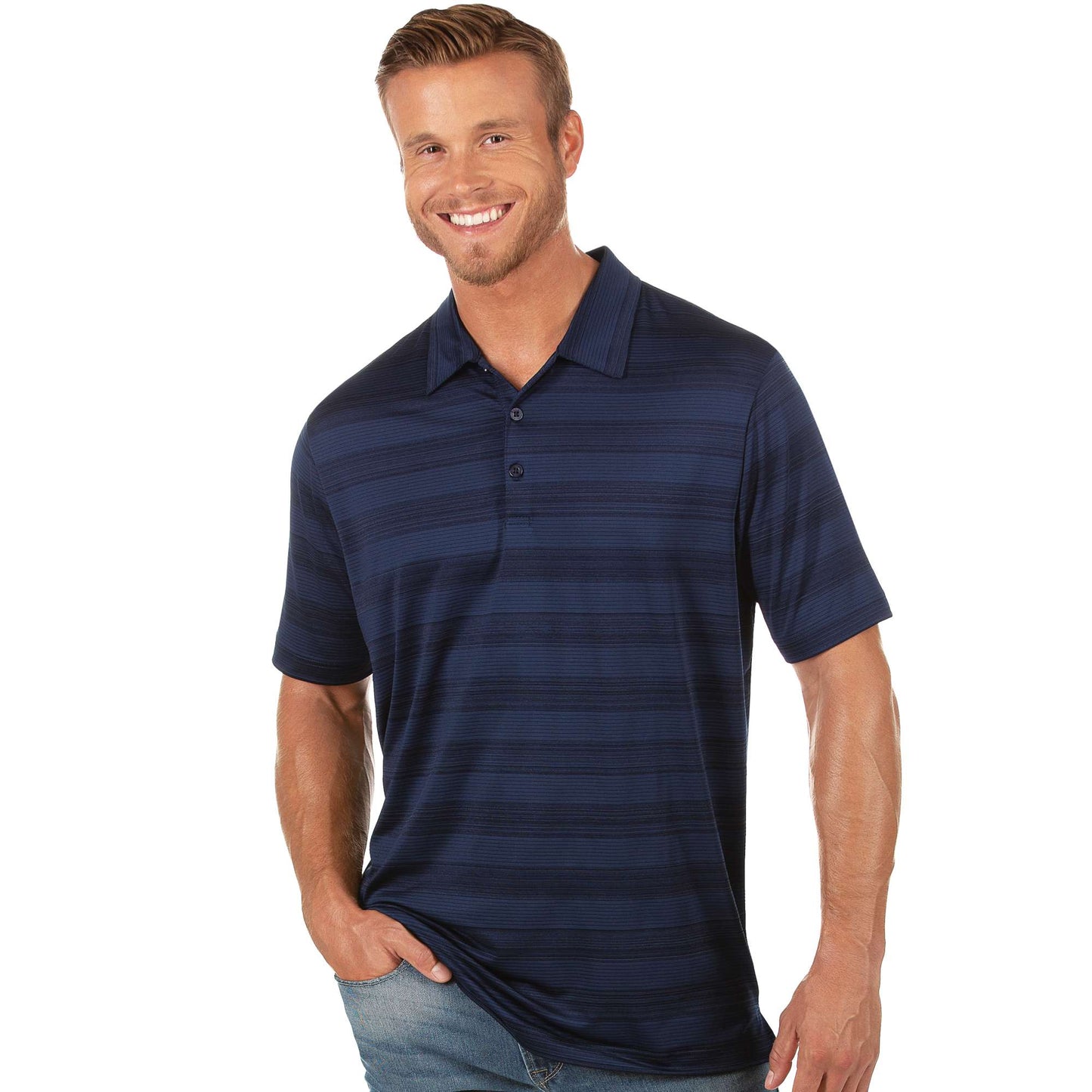 Antigua Compass Short Sleeve Polo Navy Multi