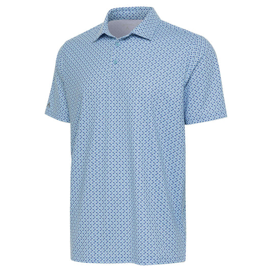 Antigua Hatch Short Sleeve Polo Powder Blue/Classic Blue/Optic White