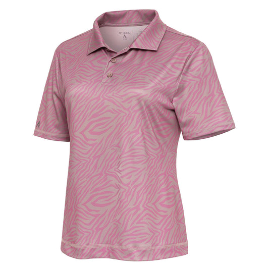 Antigua Feature Short Sleeve Polo Mauve/Bubblegum