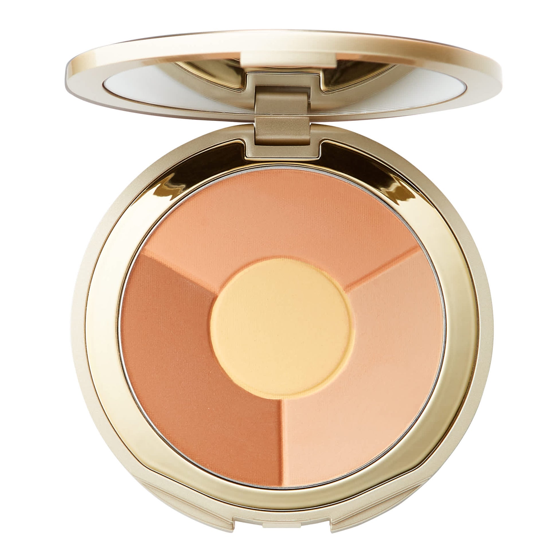 Stila One Step Correct Brightening Finishing Powder Caramel: Unifies Skin Tone Yellow: Corrects Purple Tones Bronze: Brings Radiance Tan: Corrects Blue Tones