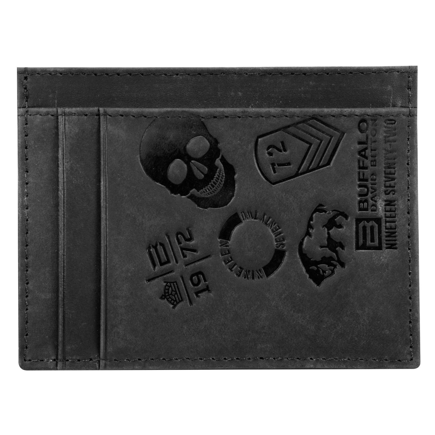 Buffalo David Bitton Tank Rfid Horizontal Card Case Black Black