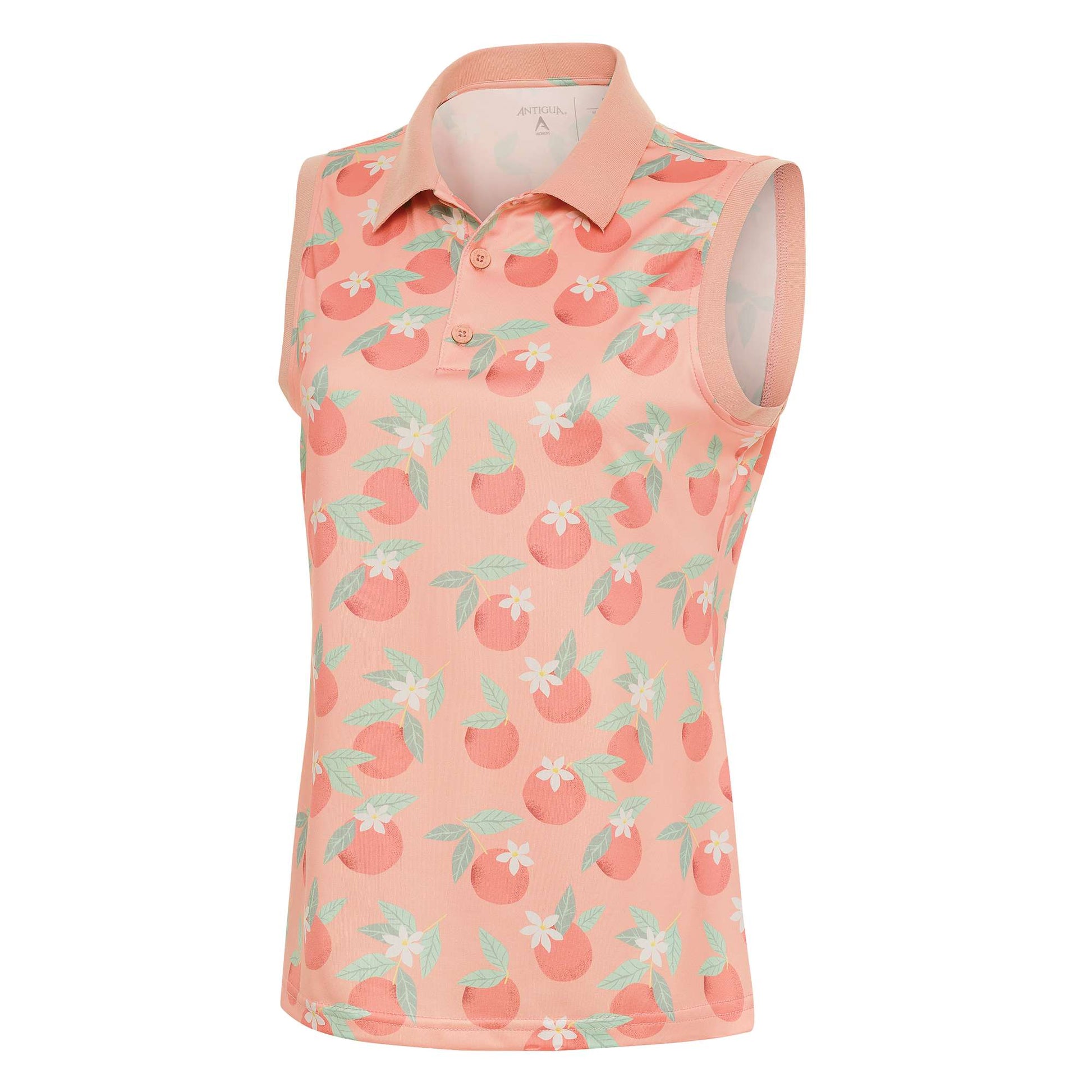 Antigua Approach Sleeveless Polo Pale Peach/Desert Sun Multi