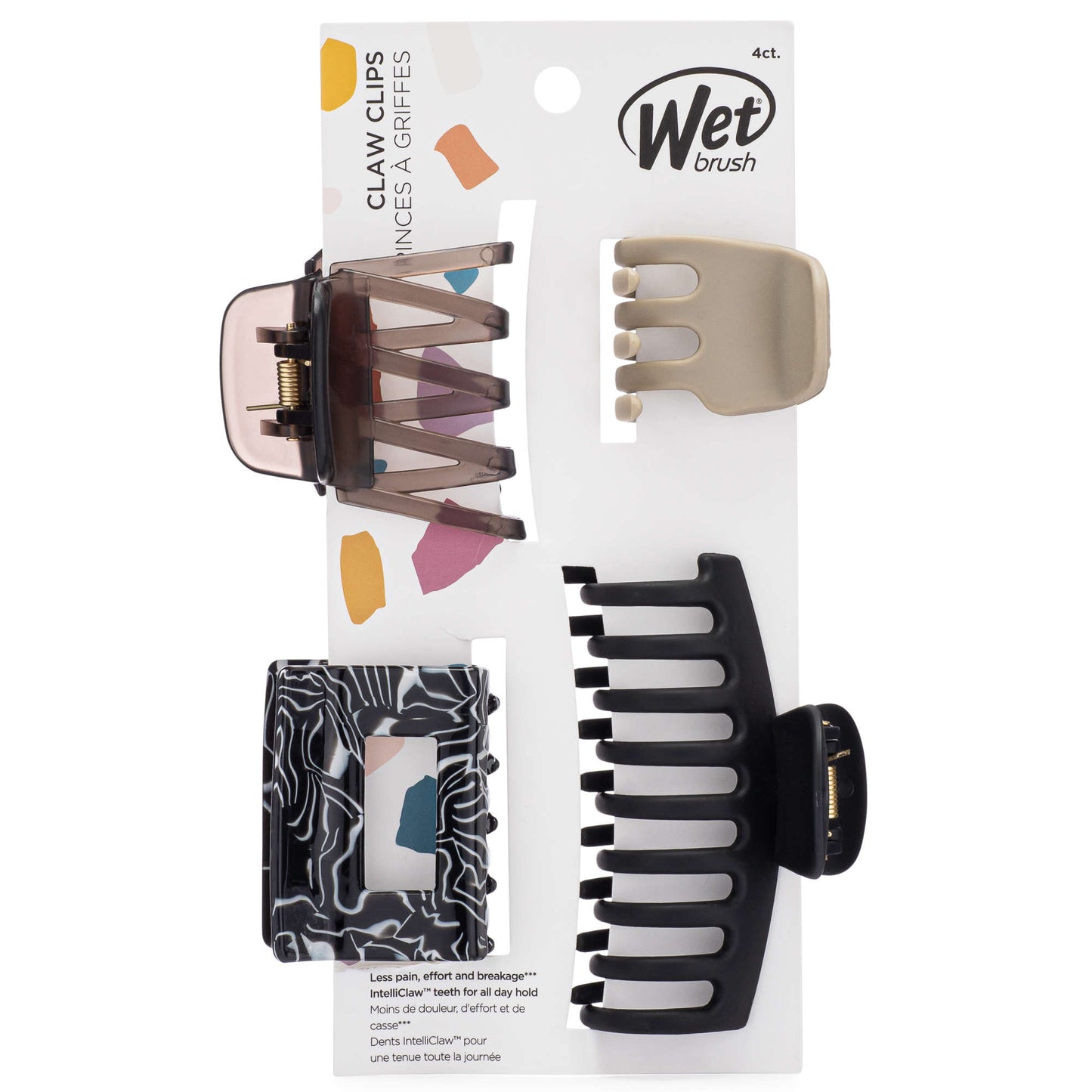 Wet Brush Fashion Claw Clip Black Swirl Multi-Colour