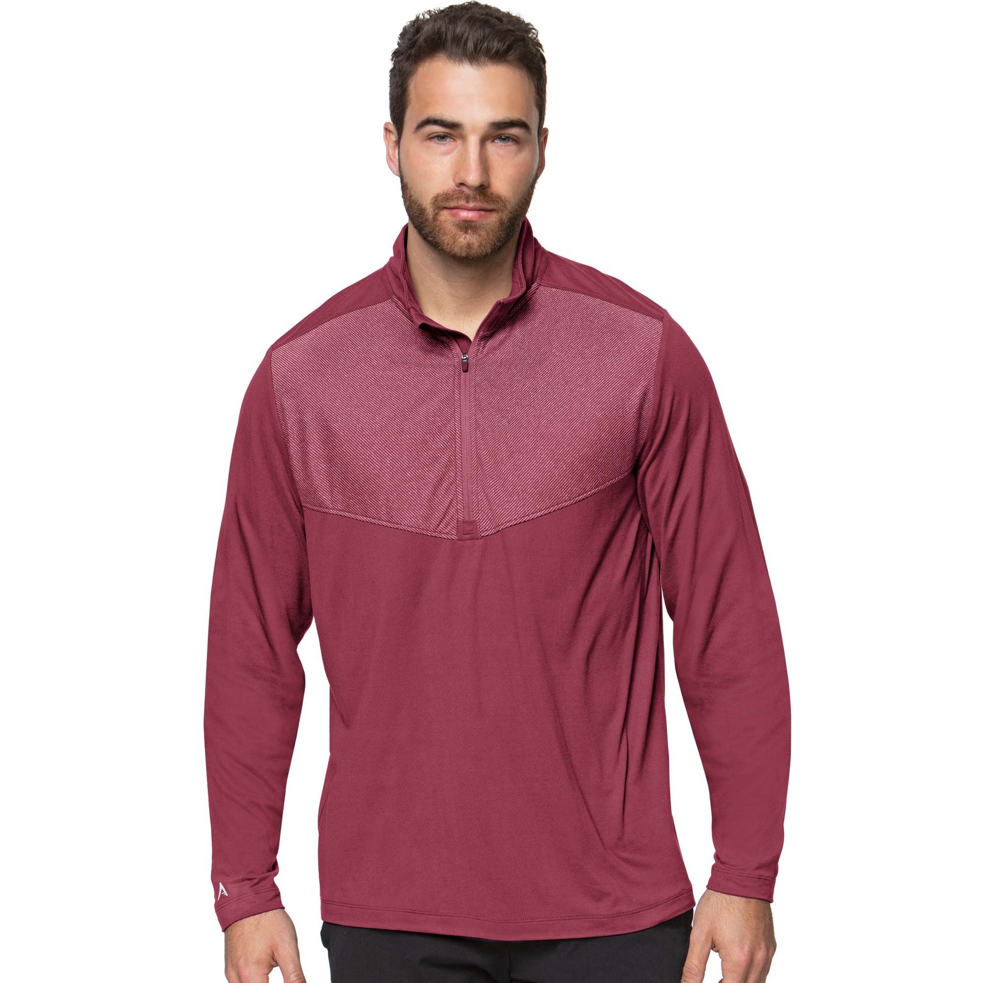 Antigua Tilt 1/4 Zip Pullover Damson/Grey Heather