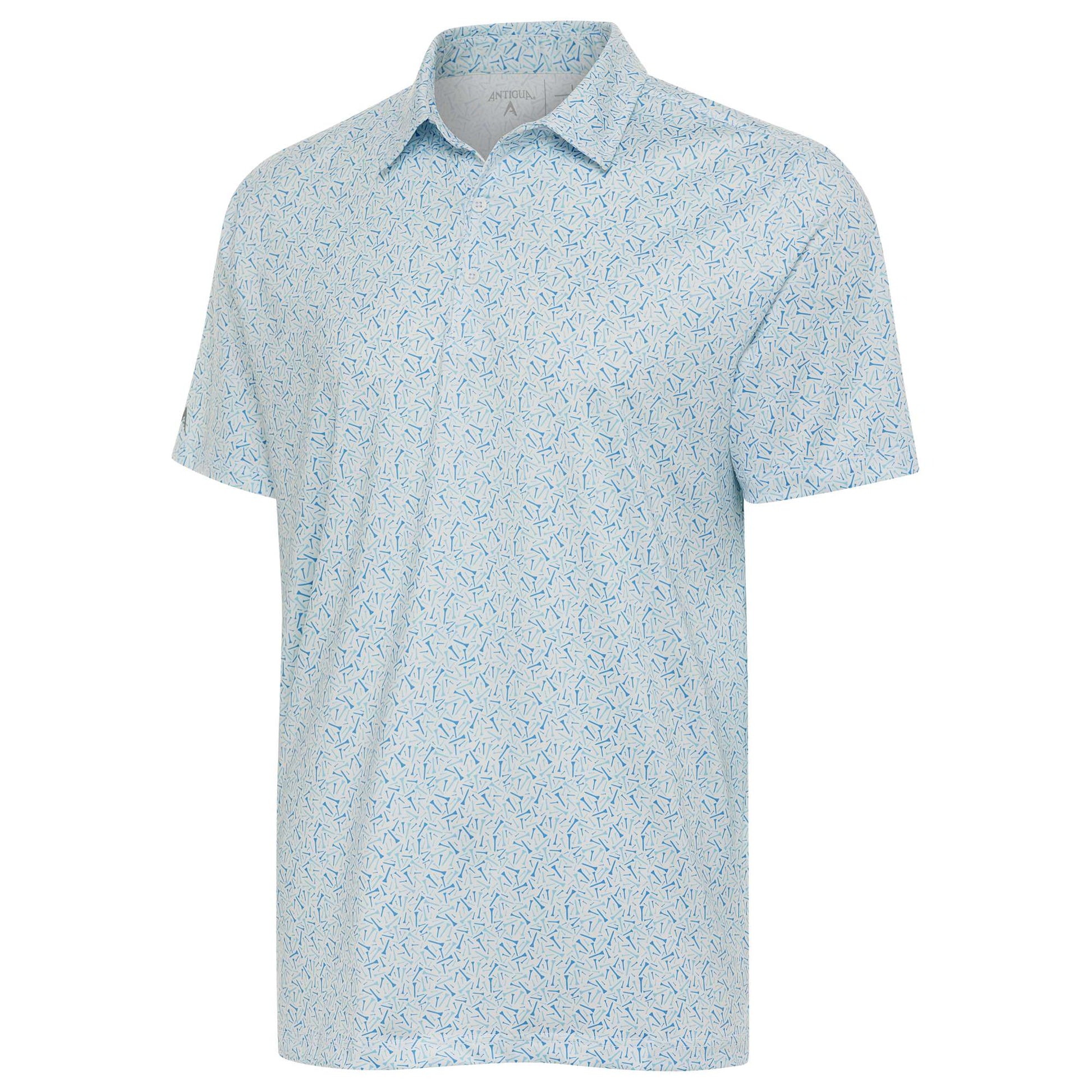 Antigua Pegs Short Sleeve Polo Optic White/Blue Sky/Powder Blue