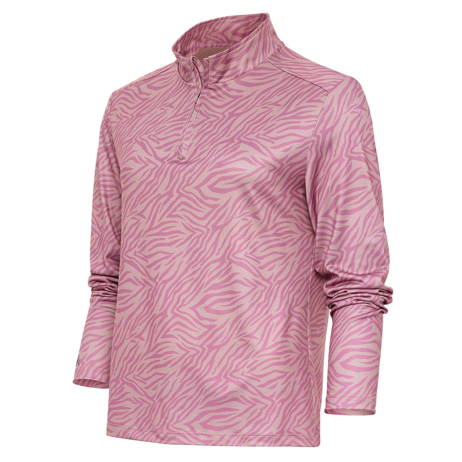 Antigua Wiki Long Sleeve 1/4 Zip Mock Mauve/Bubblegum