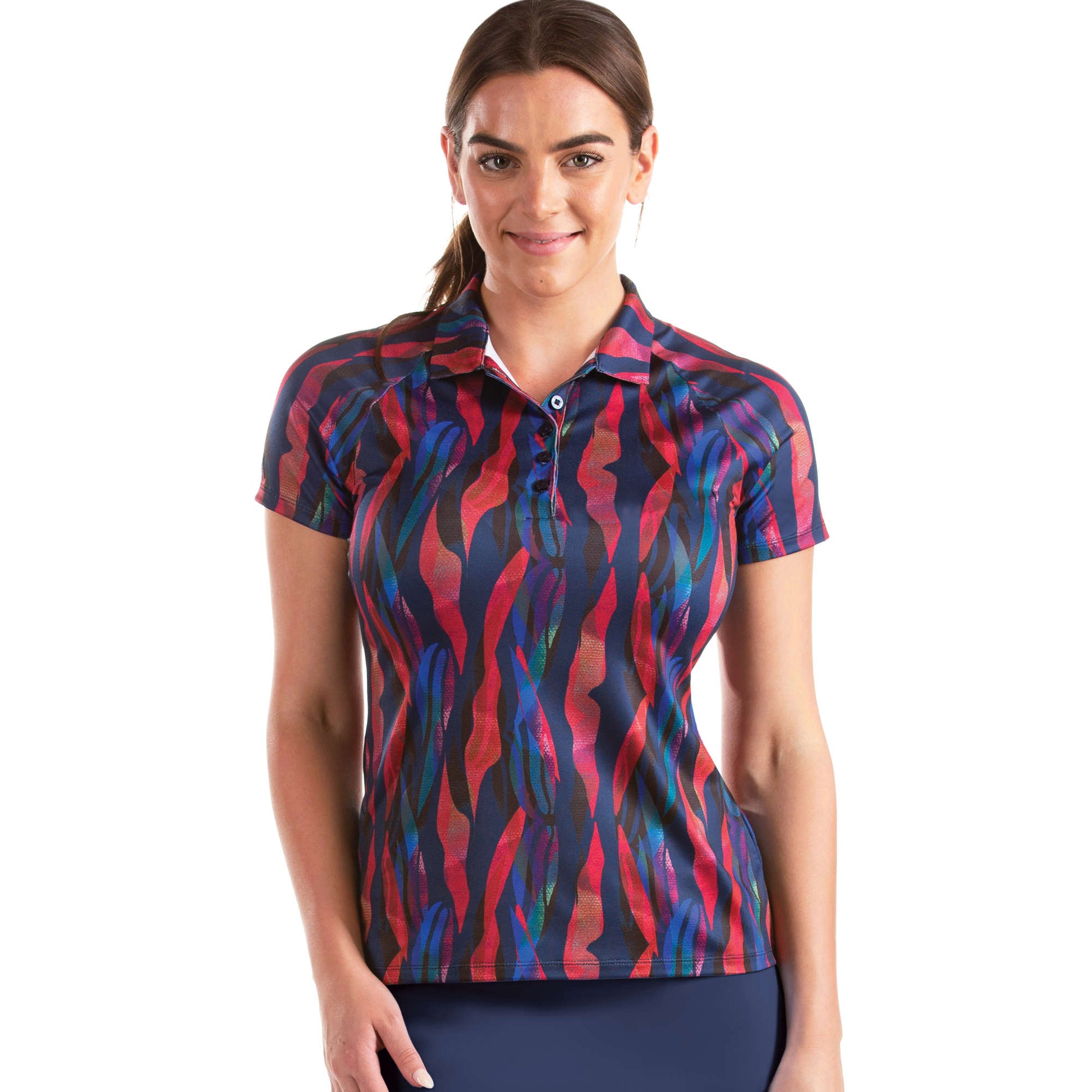 Antigua Eagle Short Sleeve Polo Moody/Rumba Multi