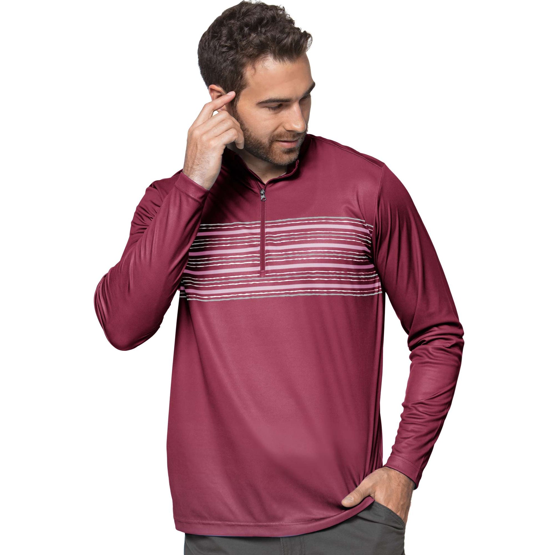 Antigua Impact 1/4 Zip Pullover Damson Multi