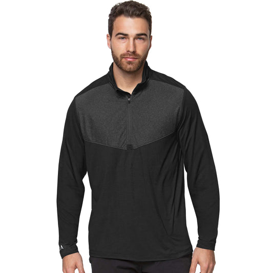 Antigua Tilt 1/4 Zip Pullover Black/Grey Heather