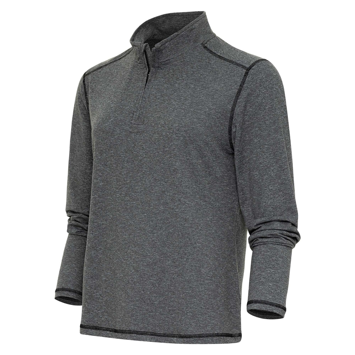 Antigua Confront Long Sleeve 1/4 Zip Mock Black Heather