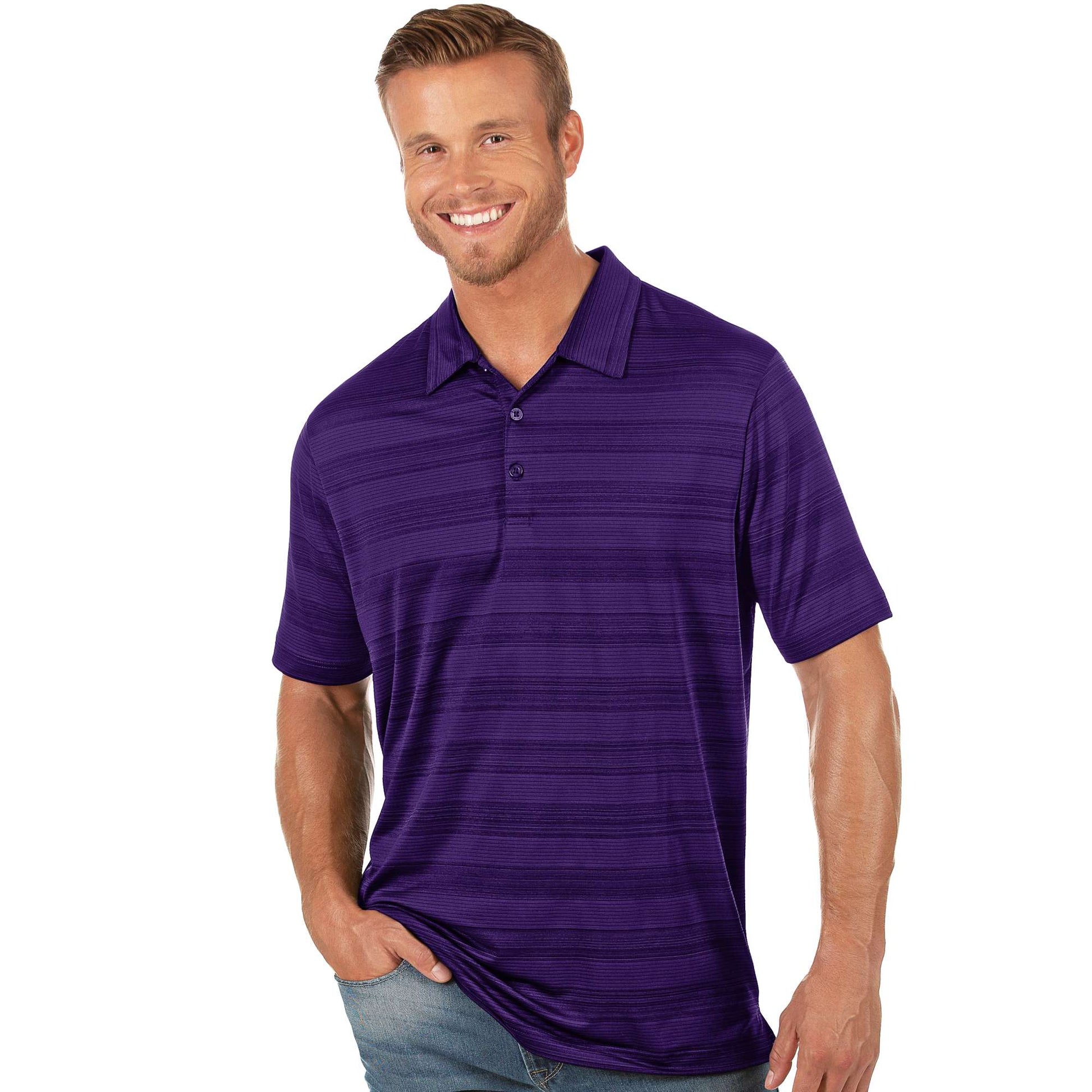 Antigua Compass Short Sleeve Polo Dark Purple Multi