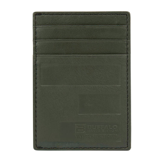 Buffalo David Bitton Doger Rfid Card Case With Metal Clip Khaki