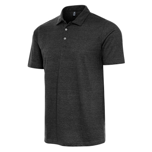 Antigua Peak Short Sleeve Polo Black Heather/Shadow