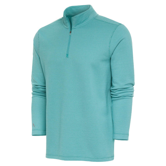 Antigua Shore Bunker 1/4 Zip Pullover Harbor/Optic White